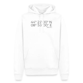 Coordonnées : Gênes, Gênes, Italie - Sweat à capuche Premium bio Homme - blanc - Devant - Nico (187cm)