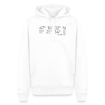 Coordonnées Innsbruck, Autriche - Sweat à capuche Premium bio Homme - blanc - Devant - Nico (187cm)