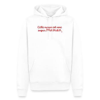 Super maman - Sweat à capuche Premium bio Homme - blanc - Devant - Nico (187cm)