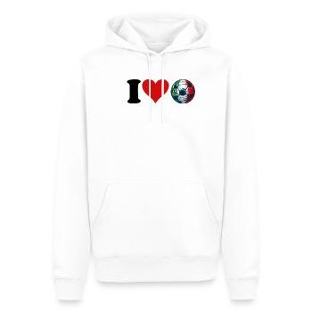 Ich liebe den italienischen Fußball - Männer Premium Bio Hoodie - Weiß - Vorne - Nico (187cm)