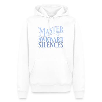 Maître des silences gênants en bleu - Sweat à capuche Premium bio Homme - blanc - Devant - Nico (187cm)