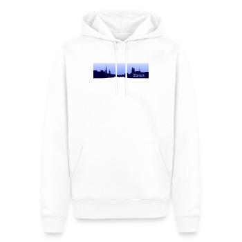 Zürich City - Skyline - Stadt - Design - Züri Love - Männer Premium Bio Hoodie - Weiß - Vorne - Nico (187cm)