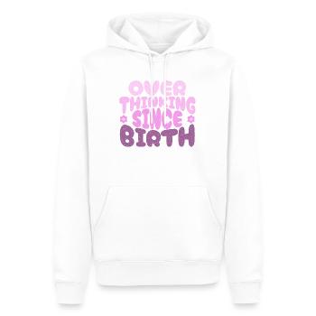 Overthinking since birth in pink - Men’s Premium Organic Hoodie - white - Front - Nico (187cm)