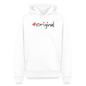 Langue source - Sweat à capuche Premium bio Homme - blanc - Devant - Nico (187cm)