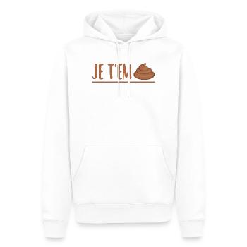 Du bist mir egal - Männer Premium Bio Hoodie - Weiß - Vorne - Nico (187cm)