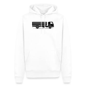 Silhouette de camion à benne basculante - Sweat à capuche Premium bio Homme - blanc - Devant - Nico (187cm)