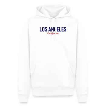 Los Angeles - Californie - Californie - États-Unis - Sweat à capuche Premium bio Homme - blanc - Devant - Nico (187cm)
