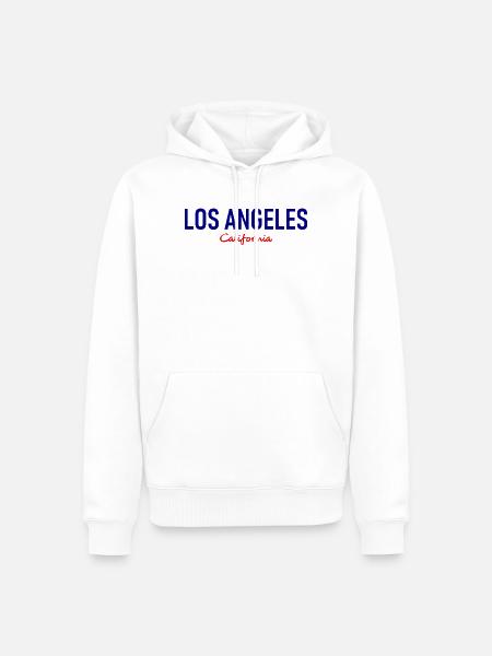 Los Angeles - Californie - Californie - États-Unis - Sweat à capuche Premium bio Homme - blanc