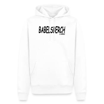 BABELSBERCH 14482 - Männer Premium Bio Hoodie - Weiß - Vorne - Nico (187cm)