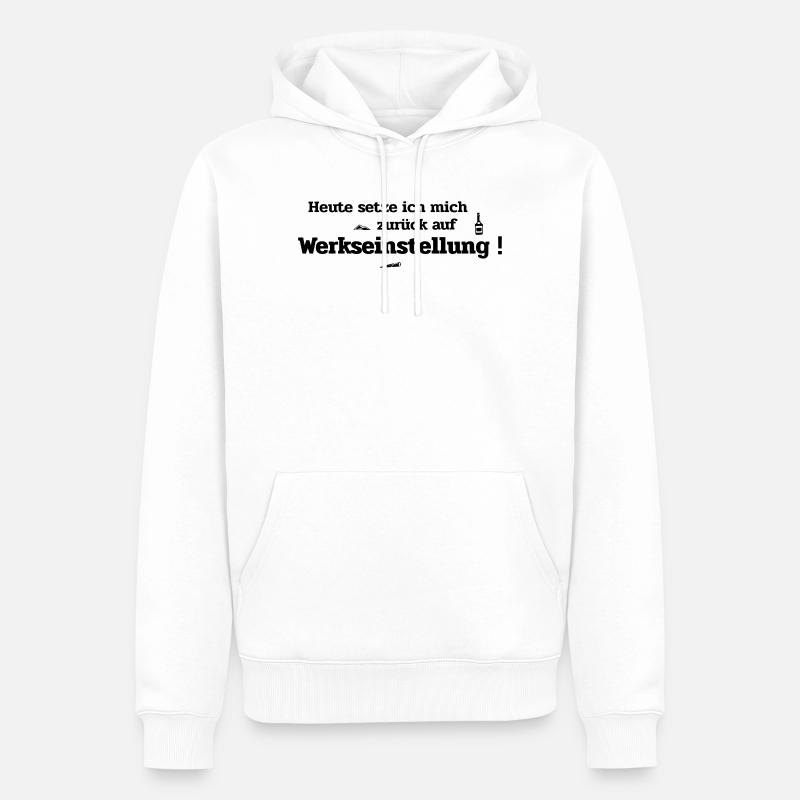 Werkseinstellung - Männer Premium Bio Hoodie - Weiß