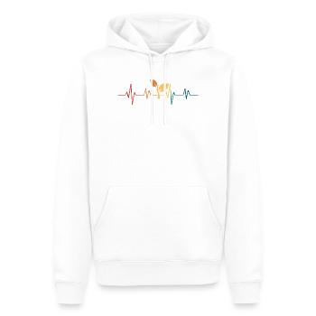 Herzschlag gepflanzt - Männer Premium Bio Hoodie - Weiß - Vorne - Nico (187cm)