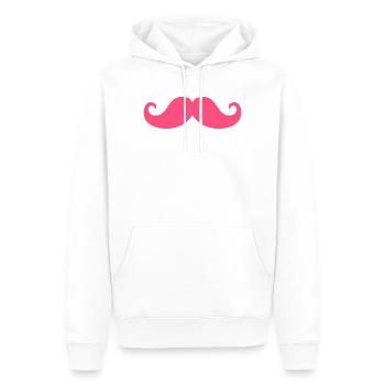 Moustache rose Humour hipster Design tendance - Sweat à capuche Premium bio Homme - blanc - Devant - Nico (187cm)