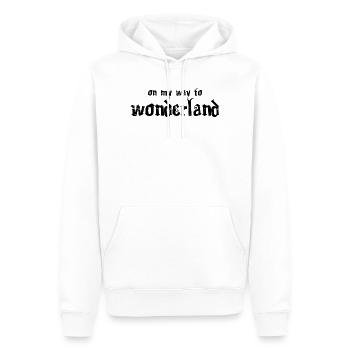 En route vers le pays des merveilles - Sweat à capuche Premium bio Homme - blanc - Devant - Nico (187cm)