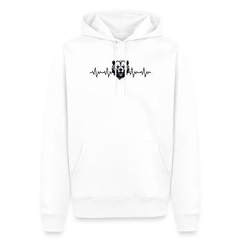 ECG de l’ours Battement de cœur - Sweat à capuche Premium bio Homme - blanc - Devant - Nico (187cm)
