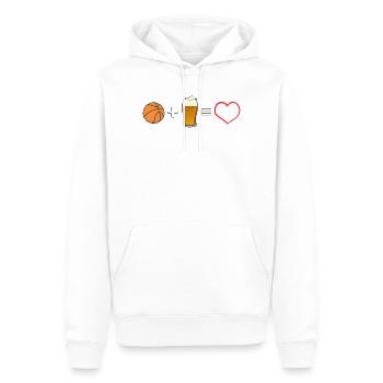 Basketball Bier Liebe Herz - Männer Premium Bio Hoodie - Weiß - Vorne - Nico (187cm)