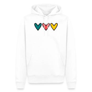HERZ. HERZ. VALENTINSTAG. LIEBE. LIEBE. PAAR. - Männer Premium Bio Hoodie - Weiß - Vorne - Nico (187cm)