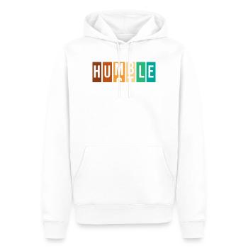Bourreau de travail humble - Sweat à capuche Premium bio Homme - blanc - Devant - Nico (187cm)