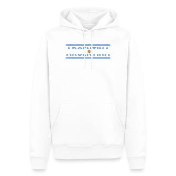 Argentina Flag Text Distressed Sun Pride Design - Männer Premium Bio Hoodie - Weiß - Vorne - Nico (187cm)