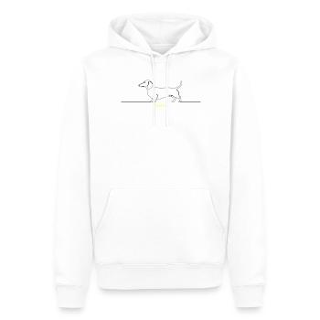 Dackel Stur Line Art Spruch - Männer Premium Bio Hoodie - Weiß - Vorne - Nico (187cm)
