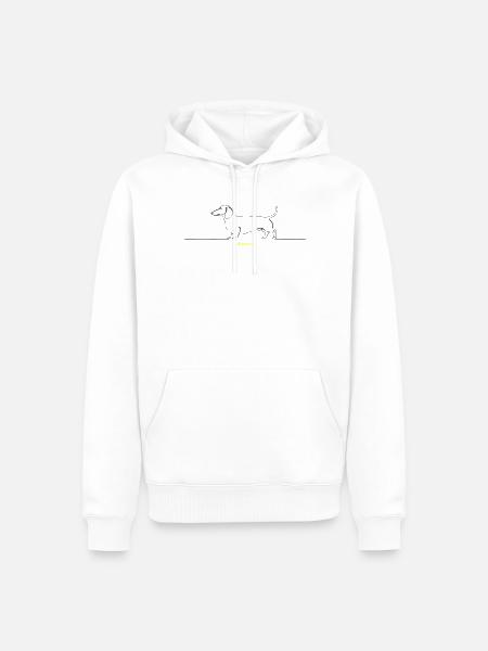Dachshund Stur Line Art Saying - Men’s Premium Organic Hoodie - white