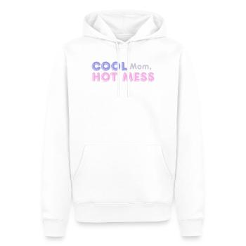 Cool Mom Hot Mess Funny Mom Design - Men’s Premium Organic Hoodie - white - Front - Nico (187cm)