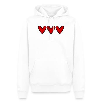 HERZ. MAMA. MUTTERTAG. PARTY. ALLES GUTE ZUM GEBURTSTAG - Männer Premium Bio Hoodie - Weiß - Vorne - Nico (187cm)