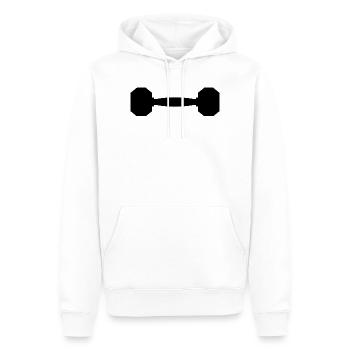 Haltère - Sweat à capuche Premium bio Homme - blanc - Devant - Nico (187cm)