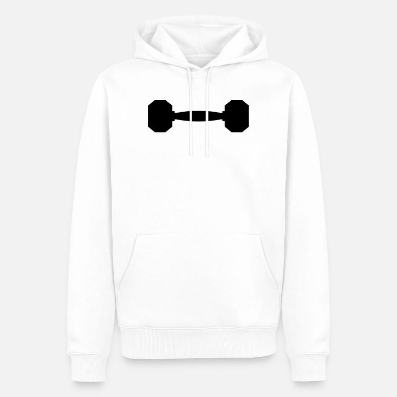 Haltère - Sweat à capuche Premium bio Homme - blanc
