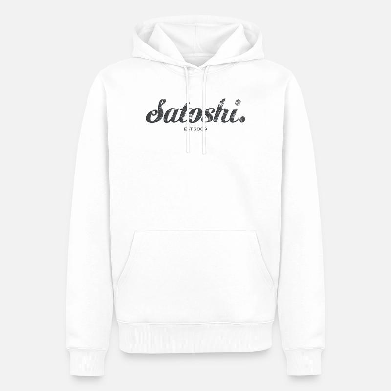 Satoshi Nakamoto Bitcoin Crypto Inventeur - Sweat à capuche Premium bio Homme - blanc