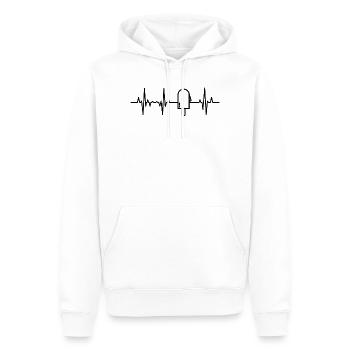 Glace d’eau Palpitations au cœur - Sweat à capuche Premium bio Homme - blanc - Devant - Nico (187cm)