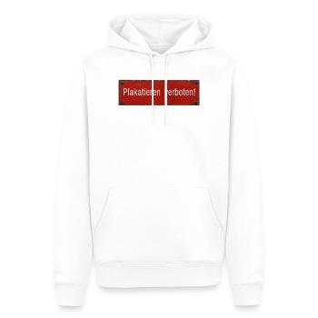 Verbotenes Plakat-Schild - Männer Premium Bio Hoodie - Weiß - Vorne - Nico (187cm)