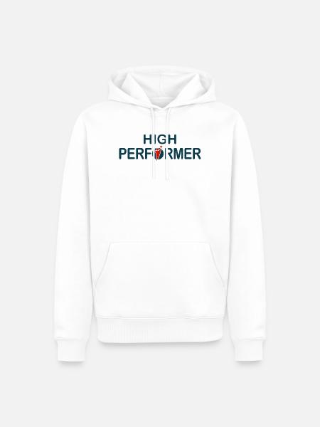 High Performer – Starkes Motiv - Männer Premium Bio Hoodie - Weiß