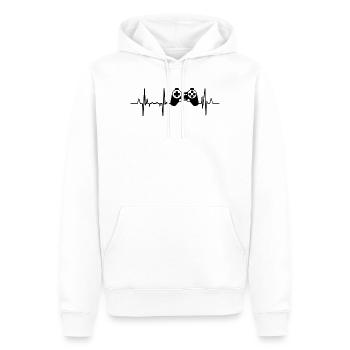 Herzschlag Gaming - Männer Premium Bio Hoodie - Weiß - Vorne - Nico (187cm)