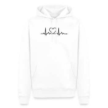 heartbeat - herzschlag - Men’s Premium Organic Hoodie - white - Front - Nico (187cm)