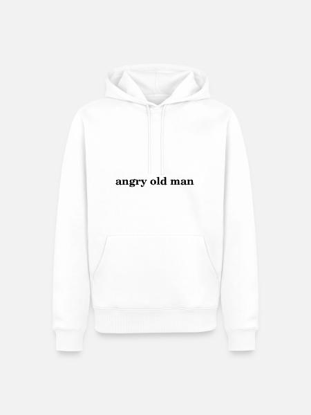 vieil homme en colère - Sweat à capuche Premium bio Homme - blanc