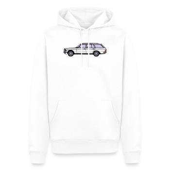 MB W123 T Model Kombi ...(25) - Männer Premium Bio Hoodie - Weiß - Vorne - Nico (187cm)