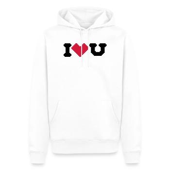 i love u - Männer Premium Bio Hoodie - Weiß - Vorne - Nico (187cm)