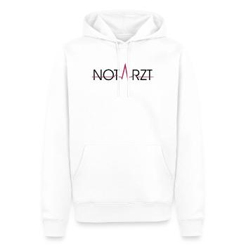 Notarzt Schriftzug - Männer Premium Bio Hoodie - Weiß - Vorne - Nico (187cm)