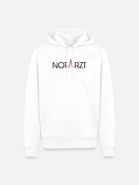 Notarzt Schriftzug - Männer Premium Bio Hoodie - Weiß