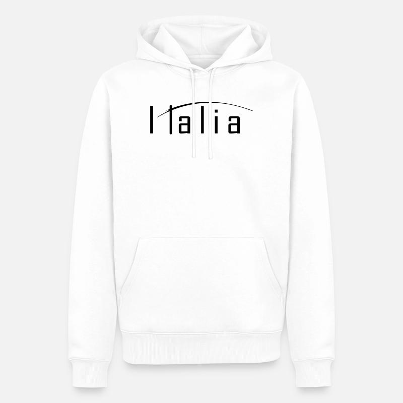 Italia - Sweat à capuche Premium bio Homme - blanc