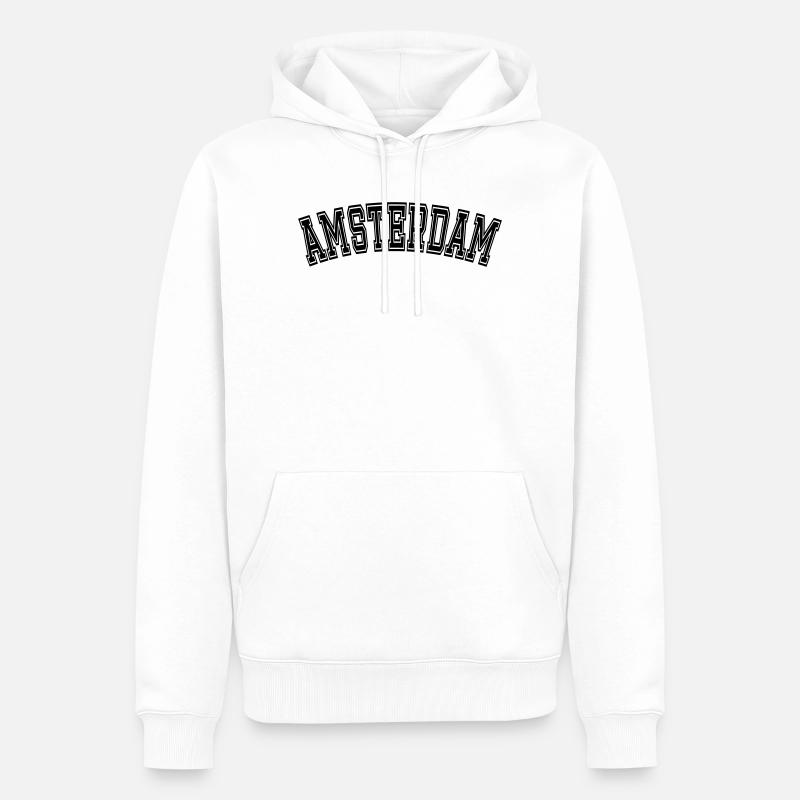 Conception AMSTERDAM - Sweat à capuche Premium bio Homme - blanc