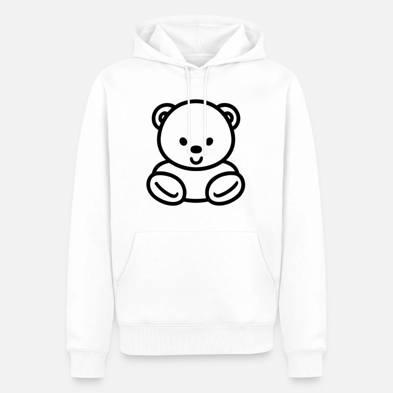 Teddybär - Männer Premium Bio Hoodie - Weiß