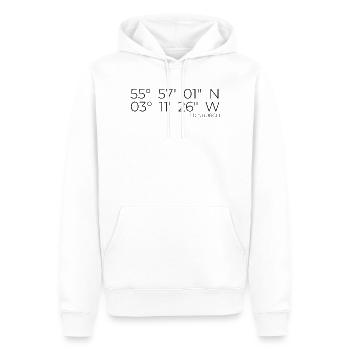 Koordinaten Edinburgh Schottland - Männer Premium Bio Hoodie - Weiß - Vorne - Nico (187cm)