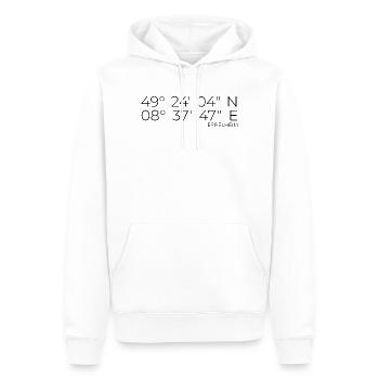 Coordinates Eppelheim - Men’s Premium Organic Hoodie - white - Front - Nico (187cm)