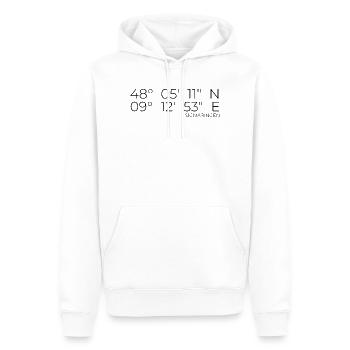Koordinaten Sigmaringen - Männer Premium Bio Hoodie - Weiß - Vorne - Nico (187cm)