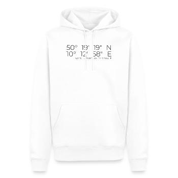Coordonnées Bad Neustadt an der Saale - Sweat à capuche Premium bio Homme - blanc - Devant - Nico (187cm)