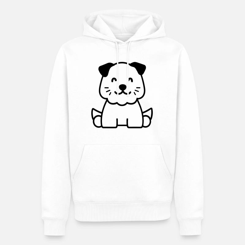 Hund - Männer Premium Bio Hoodie - Weiß