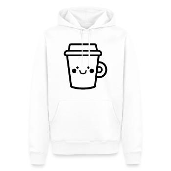 Kaffeebecher - Männer Premium Bio Hoodie - Weiß - Vorne - Nico (187cm)