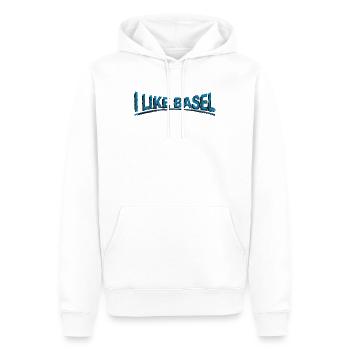I like Basel - Männer Premium Bio Hoodie - Weiß - Vorne - Nico (187cm)