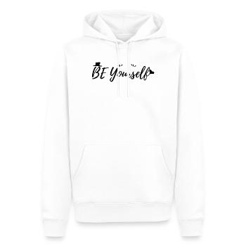 Soyez vous-même - Sweat à capuche Premium bio Homme - blanc - Devant - Nico (187cm)